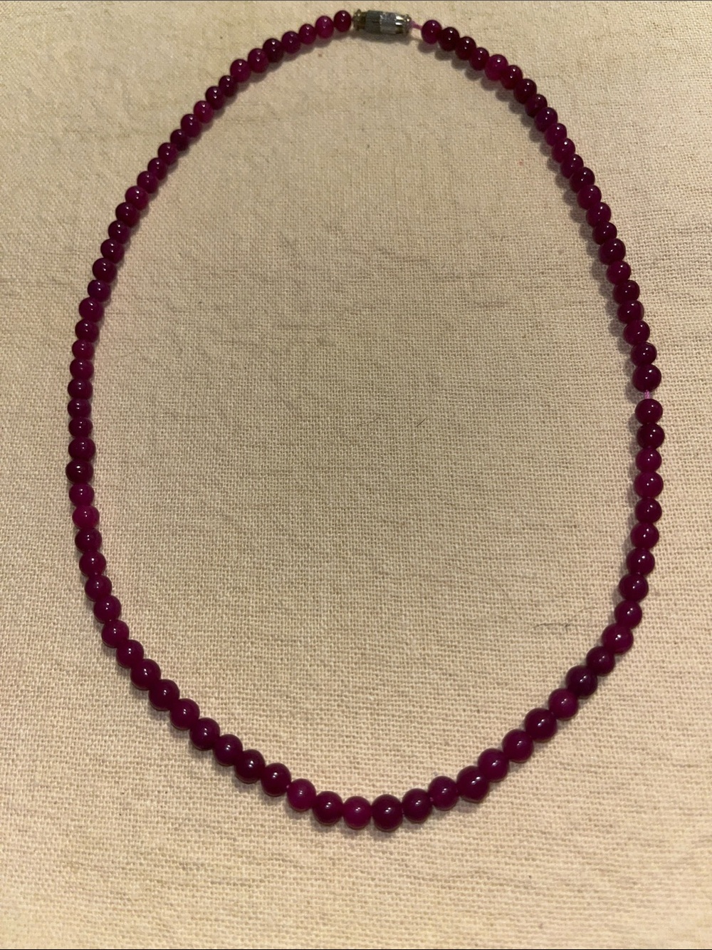 Elegant Women's Beaded Necklace in Deep Magenta 18” long or 9” fully clasped